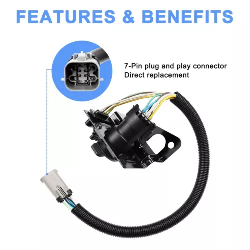4 & 7 Pin Tow Trailer Hitch Wiring Plug Assembly for 1999~2001 Ford F-250 F-350 - Picture 11 of 12