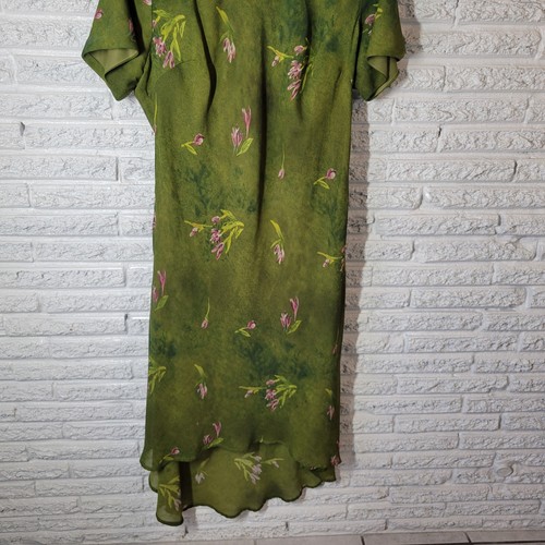 Mlle Gabrielle Womens Dress 20 Short Sleeve Green Floral Polyester Lined Office - Picture 5 of 12