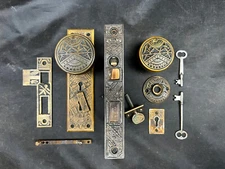 Branford Victorian Eastlake Entrance Front Door Set Aesthetic Bamboo. B-11721