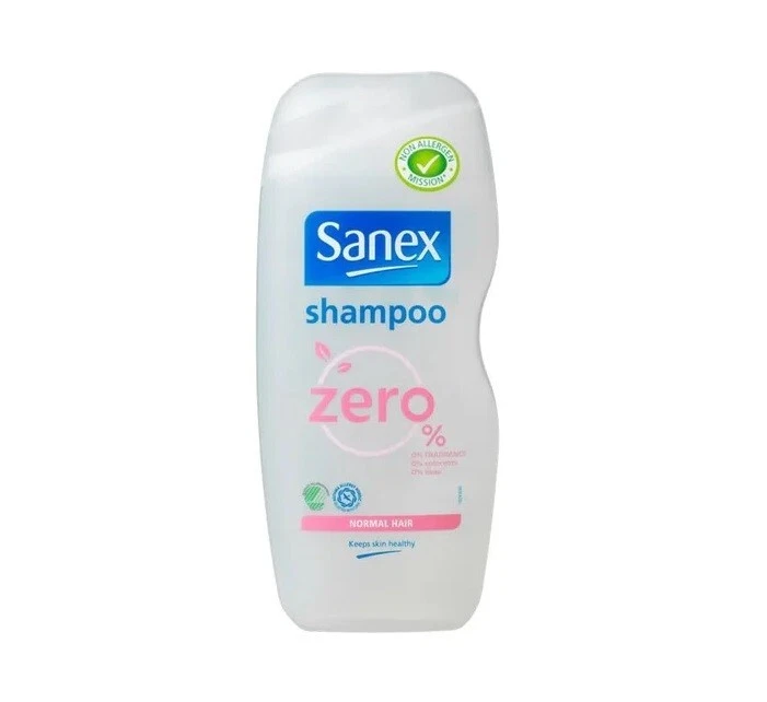 15,30€/L - 6x Sanex Shampoo - Zero % Normales Haar - 250ml