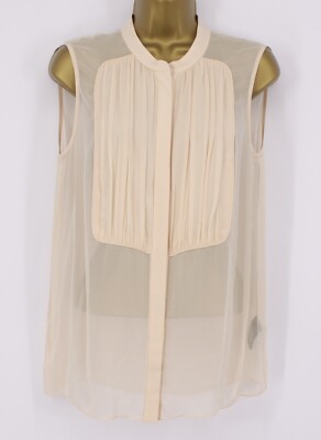 TIBI NEW YORK TRANSPARENTE SEIDENBLUSE DAMEN PFINGSTROSENROSA UK 10 UVP 245 £ AD