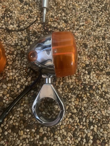 Harley-Davidson Dyna Super Glide Front Turn Signals Fork Mount HD-1 DP 85 PM - Picture 4 of 10