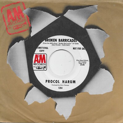 PROCOL HARUM  Broken Barricades / Power Failure  rare promo 45 from 1971