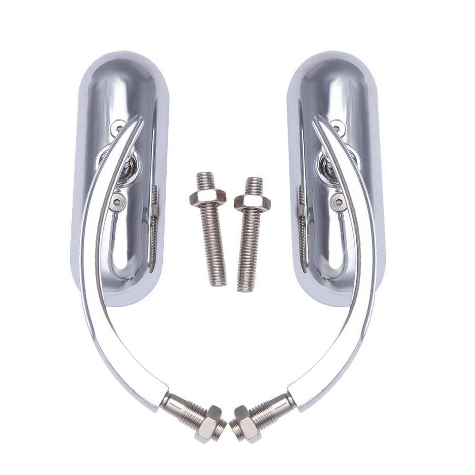 Espejos retrovisores cromados para motocicleta Harley Road King Street Glide Softail Fatboy DYNA Foto 3 de 4