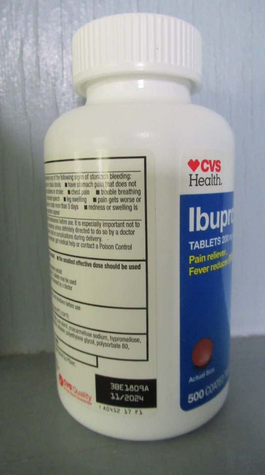 CVS Health Ibuprofen 200 mg Pain Reliever Fever Reducer 500 Coated