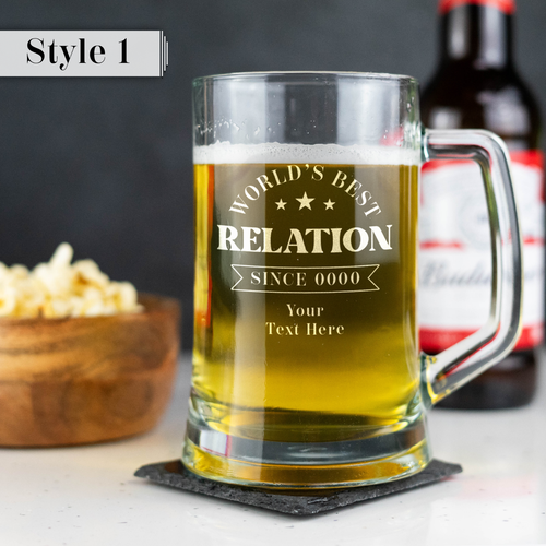 Personalised Tankard Beer Glass - Custom Engraved Tankard Glass Gift Fathers Day - Picture 8 of 10
