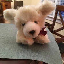 Russ Butter Scotch Golden Retriever Puppy Dog Plush Red Bow 11" EUC