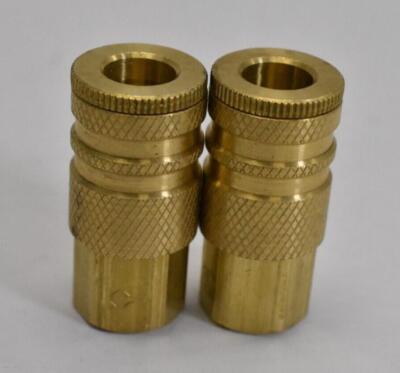 MSC Pneumatic Hose Coupling 1/4  Thread x 1/4  Body Diameter Brass Lot Of 2