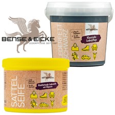 500 ml Lederfett schwarz + 500 ml Sattelseife  im Set Lederpflege Ledereinigung