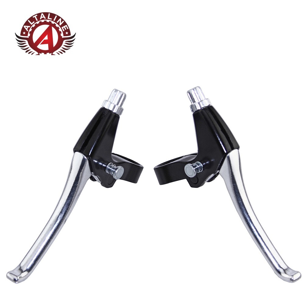 AltaLine 4Finger Locking Alloy Brake Lever Set AL-2482 Black/Chrome 22.2mm Clamp