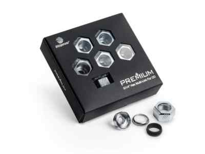 Bitspower Premium G1/4'' Hex Multi-Link For OD 16MM 6 Pack (Silver Shining)