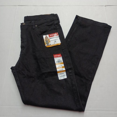 Wrangler Men's and Big Relaxed Fit Jeans Men's Size 34x34 Black Low Stretch - Picture 7 of 13