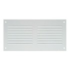 White Metal Air Vent Grille 200mm x 100mm with Fly Screen Flat Louvre Duct Cover