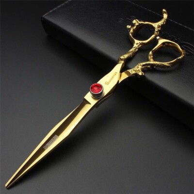 Neu Gold Japanischer Drache Friseurschere Friseursalon Haarschneideschere7