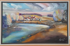 Gerahmtes Leinwandbild - Schwaibach von Bernhard Gerner 50×70 cm  - Artwork