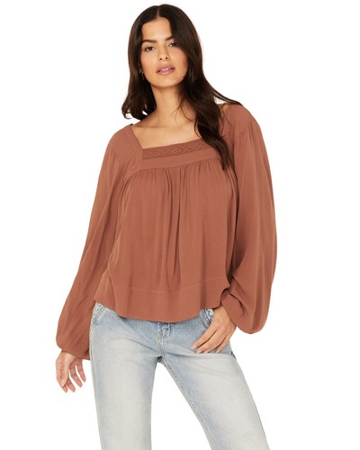Cleo + Wolf Women's Long Sleeve Flowy Blouse - CLFA23W68-CFE X-Large