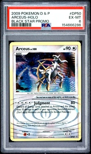 2009 POKEMON DIAMOND & PEARL BLACK STAR PROMO #DP50 ARCEUS-HOLO PSA 6