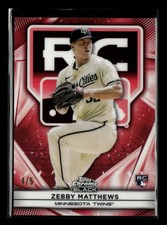 Zebby Matthews RC 2025 Topps Chrome Black Rookie Design Variation Red 4/5 [dnr2