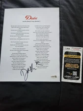 Dasha signed "Austin" (Boots Stop Workin') signed Lyric Sheet w JSA Auth