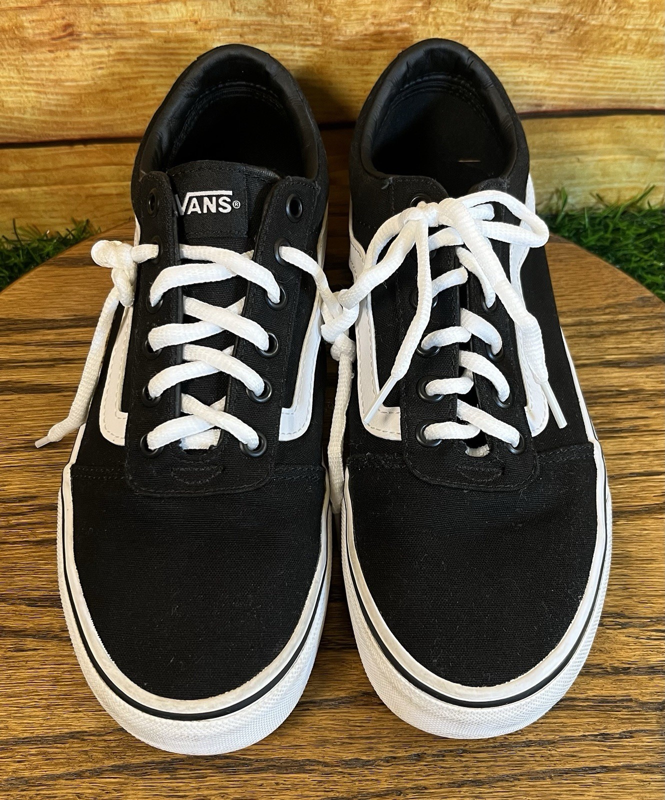 Vans Off The Wall Sneakers Women 8.5 Black Canvas Low Top Skateboard Read Fully thumbnail 5