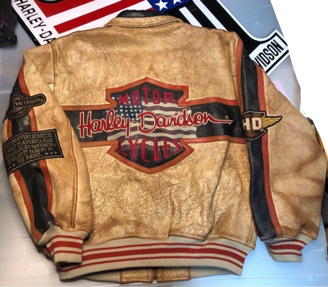 [Rare] Harley-Davidson Distressed finish leather jacket Size: L limited From JP image 10