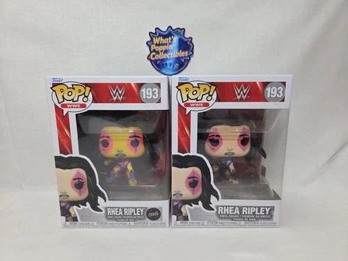 Funko Pop! WWE - Rhea Ripley (Black Light) (Chase) And Common #193 W/ Protectors