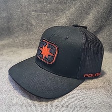 Polaris Ellipse Patch Black/Blaze Orange Trucker Hat- OEM 2833124