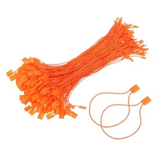 1000pcs Polyester Hang Tag String (6.7") - Plastic Snap Lock Pin Loop Orange