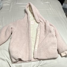 Cat Jack Girls XL 14/16 Pink Fleece Hooded Jacket Snap Closure