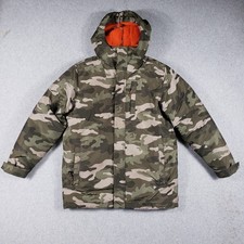 The Children's Place Boys Camo Jacket Large 10/12 Hooded Fleece Lined Camouflage