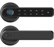 Tuya Biometric Fingerprint Smart Door Lock Password Electronic Digital Black NEW