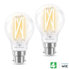 Image of WiZ Connected B22 Clear Filament Smart Bulbs 2 Pack LED Energy Saving Light