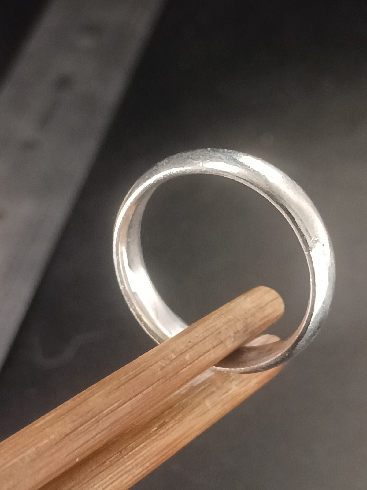 Mens Heavy Textured Sterling Silver Plain band Ring size V 6g image 6