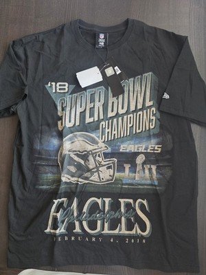 New Era NFL Team Apparel Eagles 2018 Super Bowl Champs Black T-Shirt Men's Size