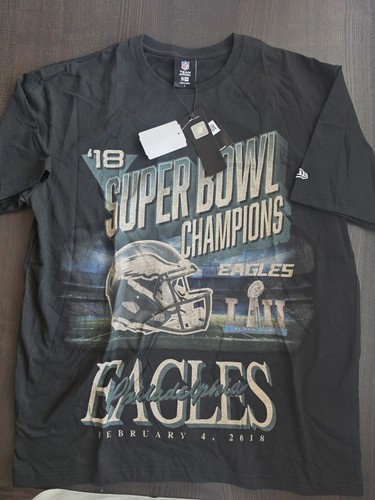New Era NFL Team Apparel Eagles 2018 Super Bowl Champs Black T-Shirt Men's Size