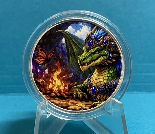 Hayleybug 1/2 oz .999 Silver Round “The Grove Dragon” Colorized #1/20