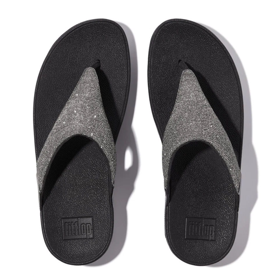 COMODA CHANCLA ERGONOMICA MUJER FITFLOP LULU SHIMMERLUX TOE-POST PEWTER - Imagen 2 de 4