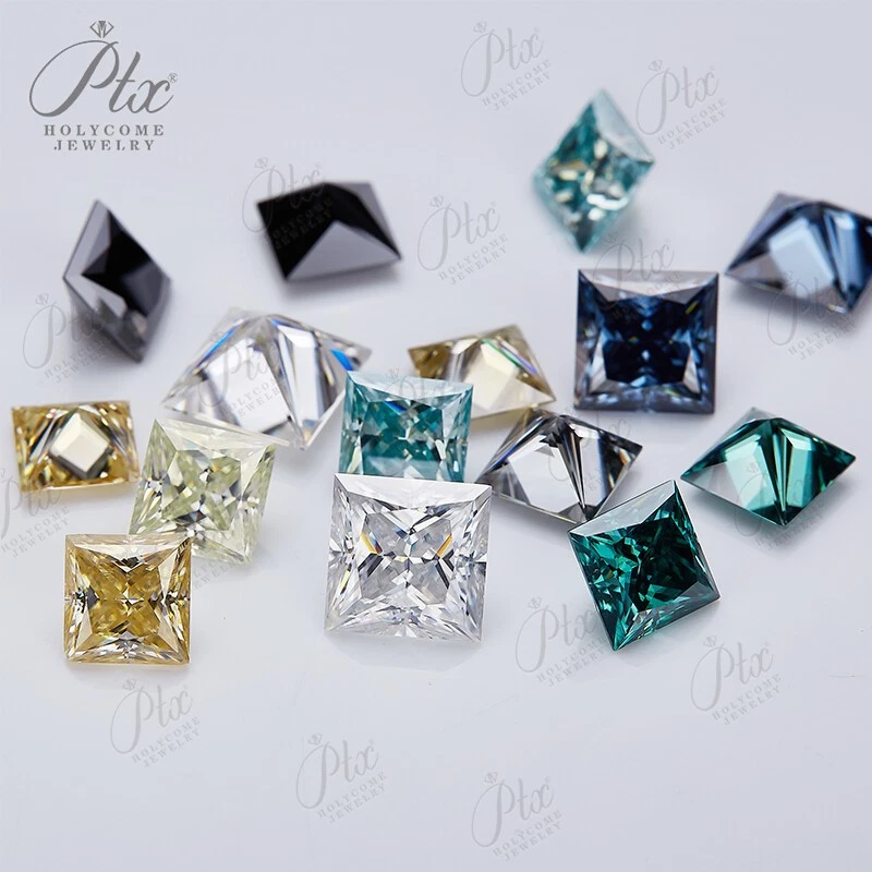 Loose Moissanite stone Real Gem Princess Cut 0.3ct-6ct ALL SIZES D Champagne VVS - Image 4 of 4