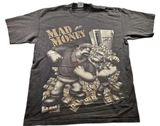 Mad Money Shirt Mens 2XL Tall Black Shaka Wear Popeye Bluto Graphic Tee Hip Hop
