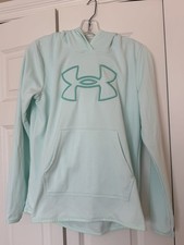 Under Armour Loose Fleece Hoodie Pullover Women Size Small Mint NEW