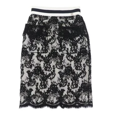 CHANEL skirt White black cotton Women 36 P56061V42335