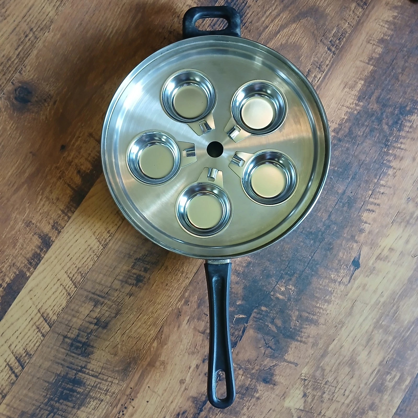 9 Element T304 Surgical Stainless Waterless Greaseless Pan Five Egg Poacher 11"