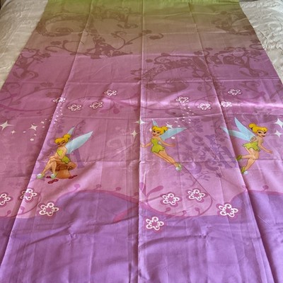 Disney Fairies Tinkerbell Curtain Panel Purple Green Pink 40x65 