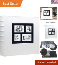 Deluxe 4x6 Photo Album with 100 Pages and Leather Cover - Preserving Memories