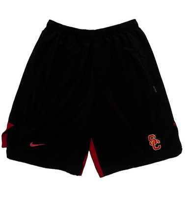 Nike Dri-FIT USC Trojans Shorts Black and Red Team Color Size L