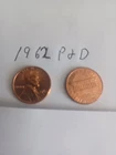 1962 P+D Lincoln Cents Brilliant Uncirculated 2-Coin Set. Red