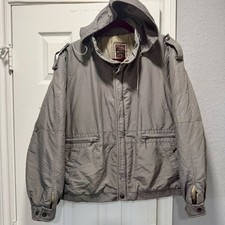 Vintage 80s Christian Dior Monsieur Sport Jacket Men  s 42R Khaki Hooded Quilted