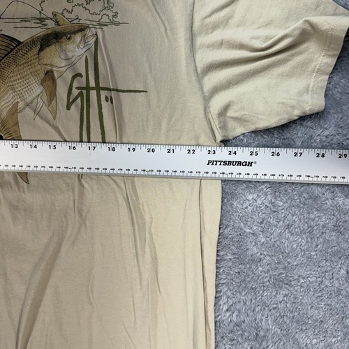 Guy Harvey T Shirt Redfish Saltwater Fishing Beige Men’s 2XL 100% Cotton - Picture 6 of 6