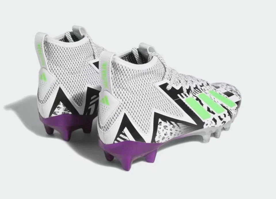 New! Mens US 15 ADIDAS FREAK 23 COMBINE FOOTBALL CLEATS GW1750 WHITE/GREEN/BLACK - Image 2 of 4