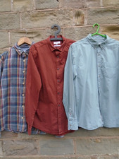 Men's Shirt Bundle Size L Autumnal Shades Fatface Next Button Down Checked Etc